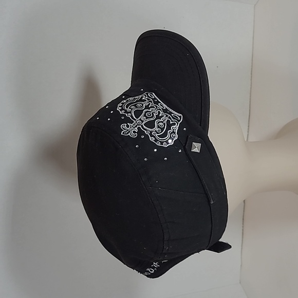 Hard Rock Couture Cafe Hollywood Florida Hat Bling Adj Strapback Black EUC - Picture 4 of 4
